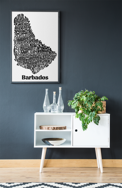 Barbados Map Wall Art