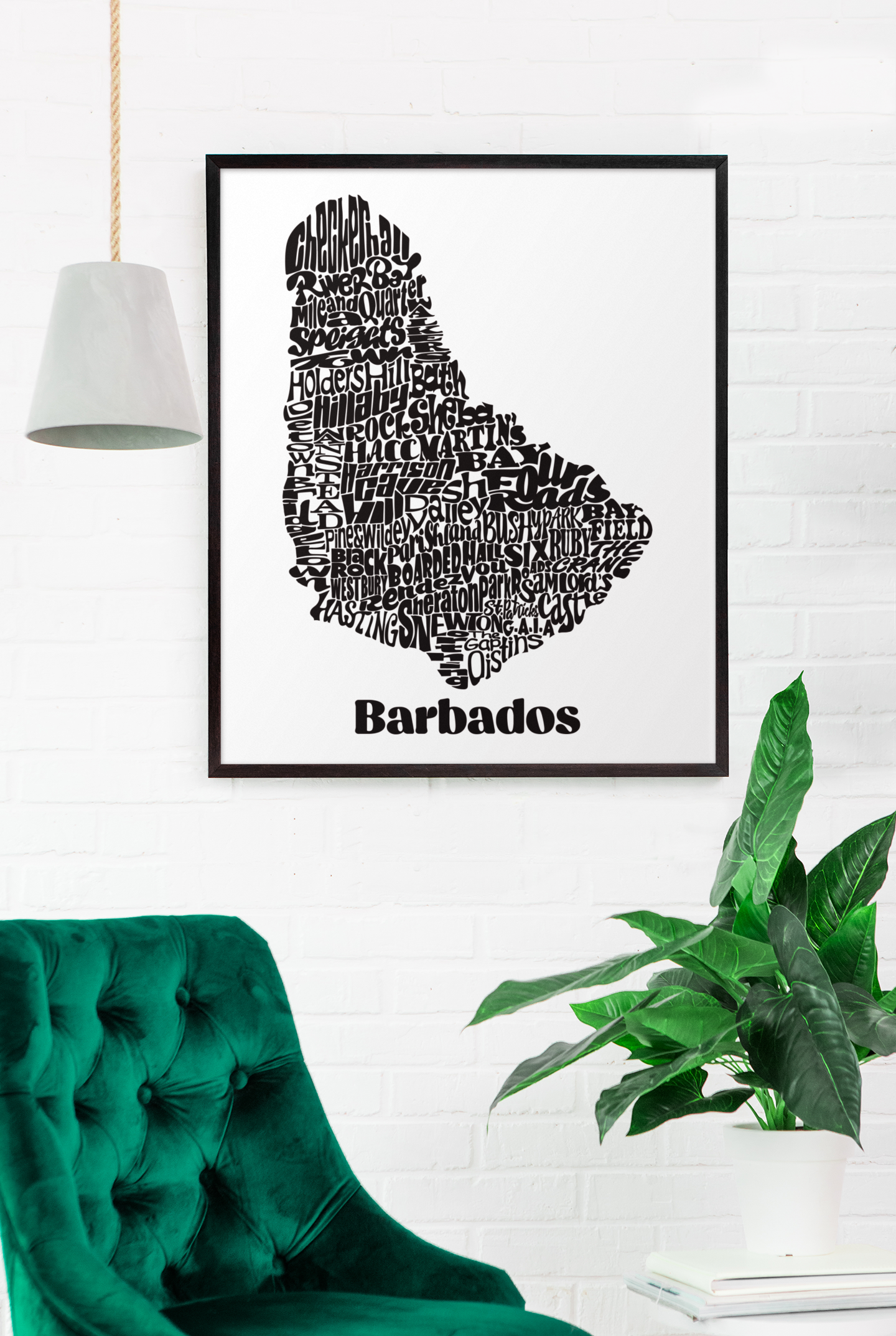 Barbados Map Wall Art