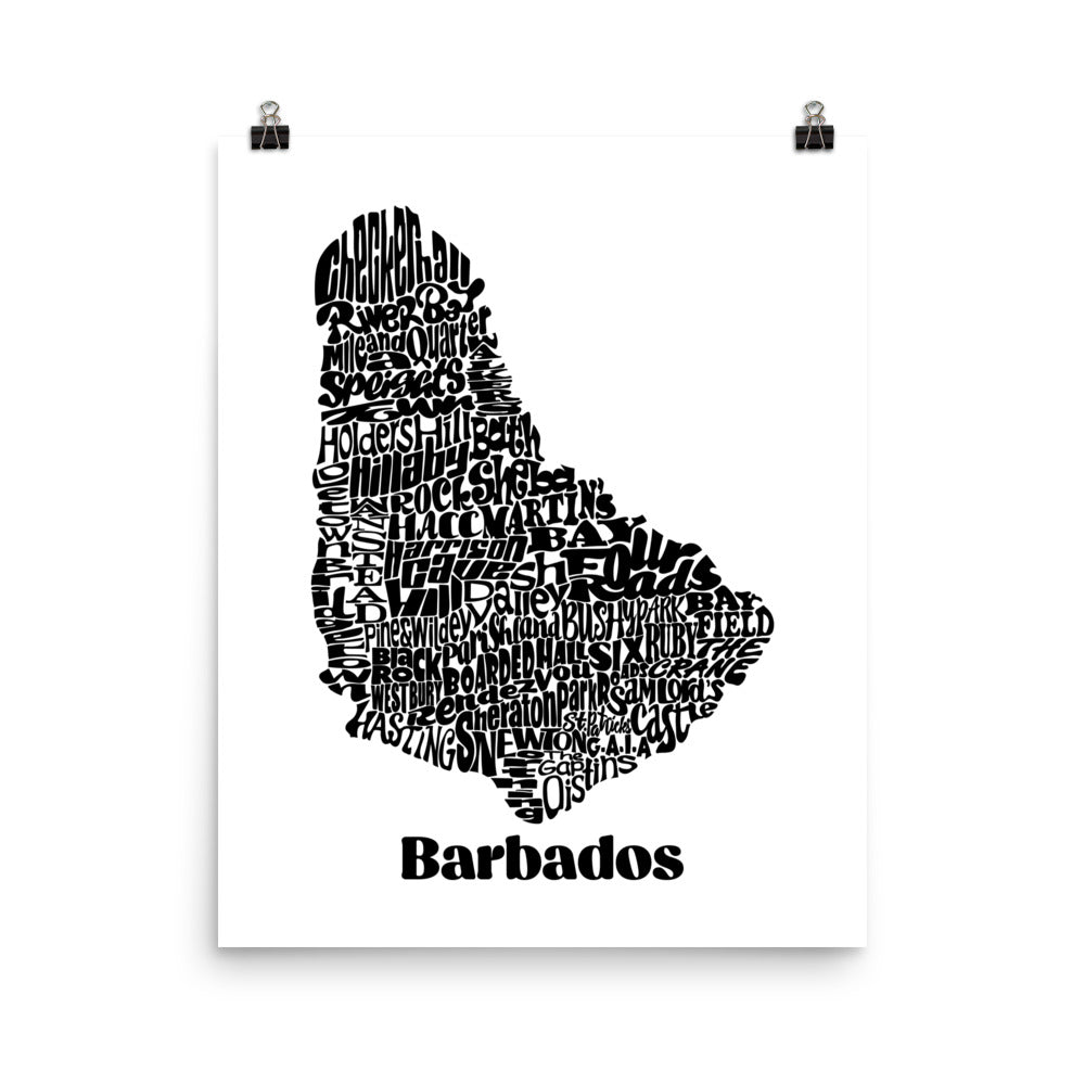 Barbados Map Wall Art