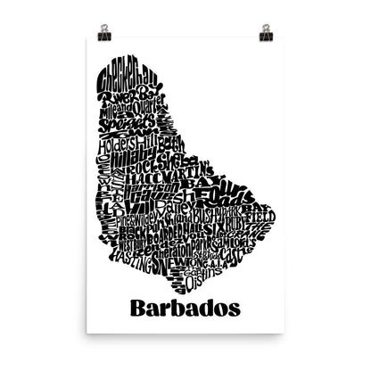 Barbados Map Wall Art