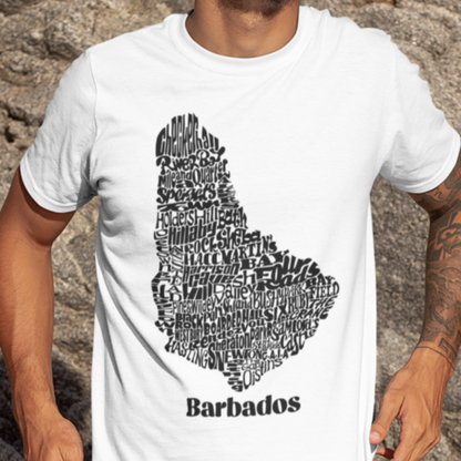 Barbados Word Map Unisex t-shirt