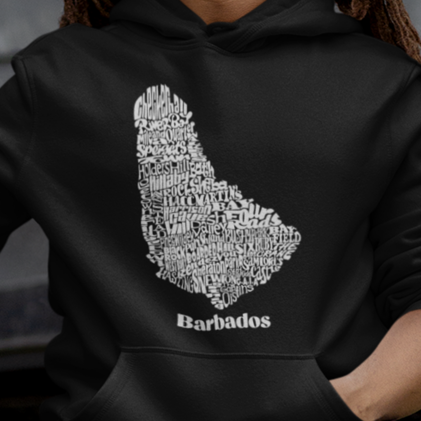 Barbados Word Map Unisex Hoodie