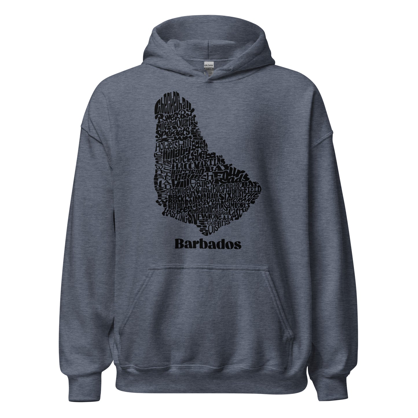 Barbados Word Map Unisex Hoodie