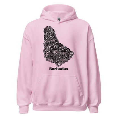 Barbados Word Map Unisex Hoodie