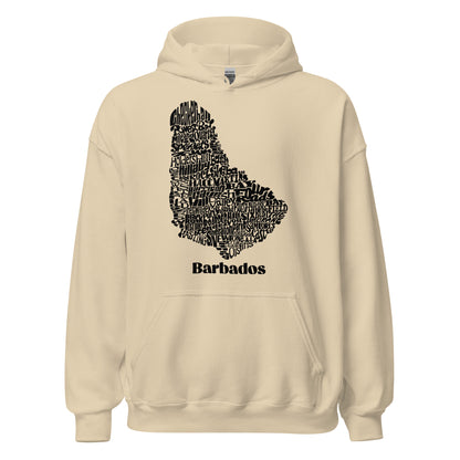 Barbados Word Map Unisex Hoodie