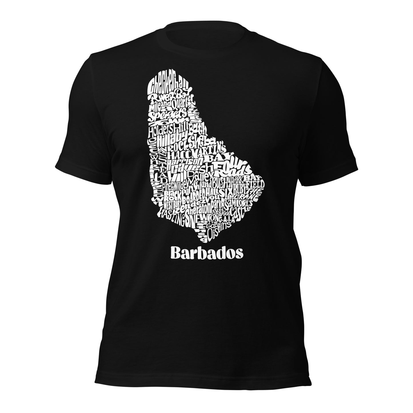 Barbados Word Map Unisex t-shirt