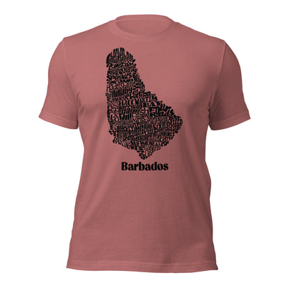 Barbados Word Map Unisex t-shirt