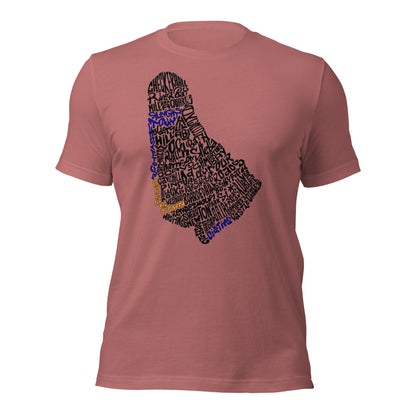 Barbados Word Map - Colored Unisex t-shirt