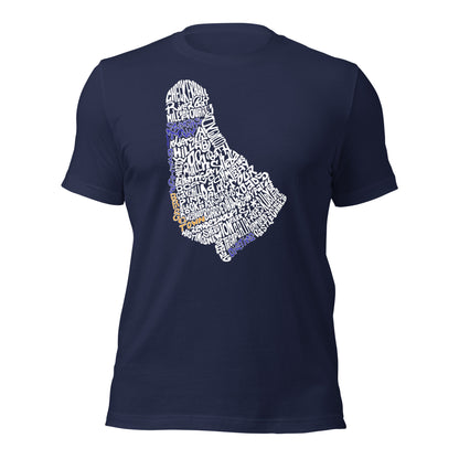 Barbados Word Map - Colored Unisex t-shirt