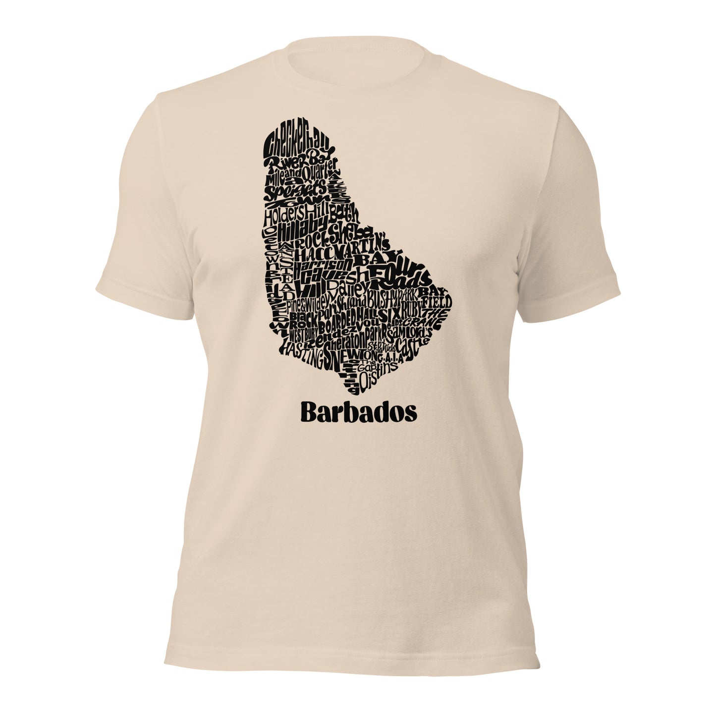 Barbados Word Map Unisex t-shirt