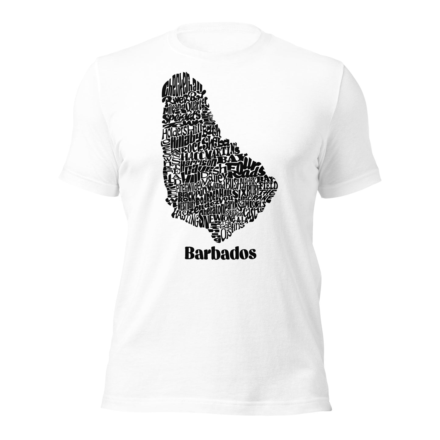 Barbados Word Map Unisex t-shirt