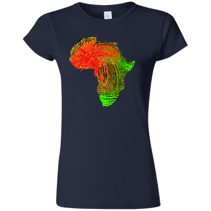 Africa Fingerprint Women's fitted tee