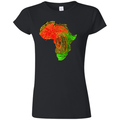 Africa Fingerprint Women's fitted tee