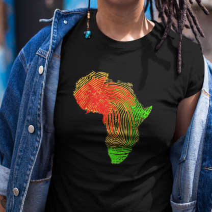 Africa Fingerprint Women's fitted tee